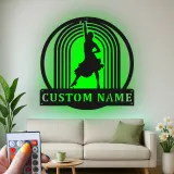Insegna in metallo personalizzata con silhouette di ballerino retroilluminata regalo per amanti della danza decorazione per studio o camera da letto