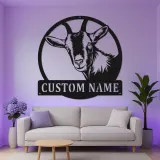 Custom Goat Metal Sign with LED | Personalized Farmhouse Wall Art | Rustic Barn Decor for Livestock Lovers & Homesteads