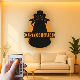 Custom Angel Bell Led Light Metal Wall Art Personalized Holiday Gift Christmas Home Decor