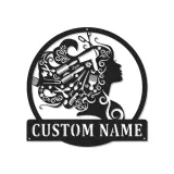 Hair Stylist LED Sign | Custom Metal Salon Decor | Personalized Barber Shop Wall Art | Beauty Studio Gift