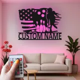 Cartel de metal LED personalizado para boliche, regalo para entusiastas del boliche, decoración de sala de juegos