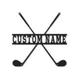 Personalisierte Golfclubs LED-Schild | Metall-Namenskunst für die Wand