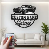 Décoration murale en métal LED personnalisée pour voiture de muscle, cadeau de garage pour passionnés de voitures, décoration de man cave 6