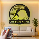 Custom Boxer Led Light Metal Wall Art Personalized Gift for Boxing Enthusiasts Gym or Man Cave Decor