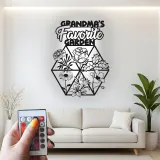 Omas Garten LED-Schild | Personalisiertes Metall-Wandkunst mit Blumenmotiv | Geschenk zum Muttertag