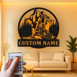 Personalized Snowmobile LED Sign | Custom Metal Wall Art for Rider | Mountain Cabin Decor | Snowmobiling Enthusiast Gift