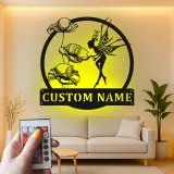 Custom Fairy Metal Sign with LED | Personalized Name Wall Art for Girl's Bedroom | Magical Garden Decor Gift