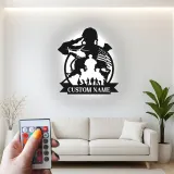 Arte murale in metallo militare personalizzata | Insegna LED patriottica con soldato | Regalo personalizzato per veterani per man cave