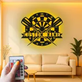 Insegna in metallo LED personalizzata per dartboard regalo per giocatori di freccette decorazione per sala giochi 1
