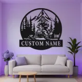 Individuelle Snowmobile LED Metall-Wandkunst | Personalisierte Bergfahrer-Schild | Geschenk für Snowmobiler & Hütten-Dekor