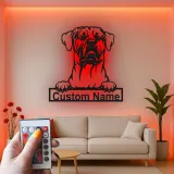Custom Mastiff Led Light Metal Wall Art Personalized Dog Lover Gift Living Room Pet Decor 4