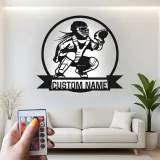 Cartel de metal personalizado de receptora de softball | Arte mural LED para habitación de chicas | Regalo personalizado con nombre de jugadora | Decoración deportiva para atleta femenina