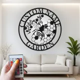 Insegna in metallo LED personalizzata con ape - Regalo per giardinieri, decorazione per patio all'aperto
