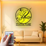 Personalisierte Rakete LED-Licht | LED-Metallwandkunst für Kinderzimmer | Vintage Weltraum Dekor für das Kinderzimmer