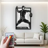 Insegna in metallo personalizzata con luce LED per lanciatore di baseball - Regalo personalizzato per appassionati di sport e decorazione per sala giochi