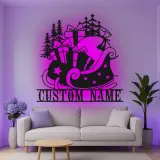 Personalisierte Metall-Wandkunst mit LED-Beleuchtung für den Weihnachtsmann