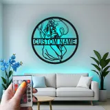 Panneau de Studio de Tatouage Personnalisé | Décoration Murale Métallique LED Personnalisée | Plaque de Nom d'Artiste de Tatouage | Panneau de Bienvenue pour Boutique