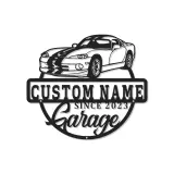 Custom Sports Car Garage Led Light Metal Wall Art Personalized Gift for Car Enthusiasts Garage Decor Sign