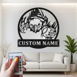 Insegna in metallo LED personalizzata a forma di aquila e baseball - Regalo personalizzato per appassionati di baseball, decorazione per sala giochi