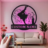 Insegna in metallo personalizzata con LED Breakdancer - Regalo per ballerini, decorazione per camera da letto o studio di danza