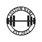 Insegna palestra personalizzata con luce LED | Decorazione murale in metallo personalizzata per casa e studio fitness | Idea regalo per weightlifting