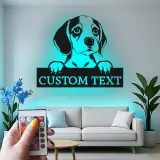 Custom Beagle Led Light Metal Wall Art Personalized Dog Lover Gift Living Room Pet Decor 4