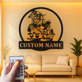 Custom Farmhouse Chicken Led Light Metal Wall Art Personalized Gift for Farmers Rustic Kitchen or Barn Decor