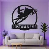 Custom Snowmobile LED Sign | Personalized Metal Wall Art | Winter Sports Decor for Cabin, Garage & Home