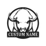 Custom Buffalo Led Light Metal Wall Art Personalized Rustic Gift for Home Living Room or Office Decor