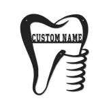Custom Dentist Tooth Led Light Metal Wall Art Personalized Dental Office Decor Gift for Dentists
