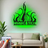 Kraken Octopus LED Metal Sign | Custom Nautical Wall Art | Personalized Tentacles Decor for Business & Ocean Lovers