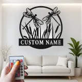Insegna in metallo LED a forma di libellula personalizzata, regalo per amanti della natura, decorazione per camera da letto o giardino