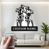 Personalisierte LED-Beleuchtung Metall-Wandkunst für Motocross-Fahrer – Geschenk für Dirtbike-Enthusiasten, Garage oder Man Cave Dekor