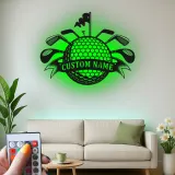 Cartel LED de golf personalizado | Decoración mural de metal personalizada para cueva del hombre | Regalo de golfista para él | Decoración para bar en casa