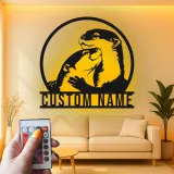Insegna LED personalizzata con lontra | Arte murale in metallo personalizzata per nursery | Decorazione silhouette animale selvatico | Regalo per amante delle lontre