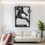 Personalisierte LED-Metall-Wandkunst Volleyballspieler Geschenk für Athleten, Spielzimmer Sportdekoration