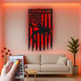 Insegna in metallo personalizzata con cowboy e luce LED regalo western per decorazione rustica