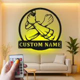 Insegna in metallo LED personalizzata Microfono | Decorazione per studio di registrazione | Regalo illuminato per cantanti | Arte murale per vocalist