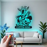 Insegna LED personalizzata per fattoria di capre | Arte murale in metallo personalizzata per agricoltori | Arredo rustico per casa di campagna e ranch