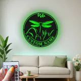 Décoration murale en métal LED personnalisée Libellule Cadeau pour amoureux de la nature Décor de jardin ou patio 1