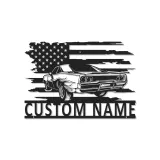 Insegna in metallo LED personalizzata per auto sportive - Regalo per appassionati di auto, decorazione per garage o stanza da uomo 1