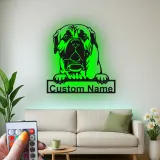 English Mastiff Custom LED Sign | Personalized Dog Wall Art | Metal Pet Portrait for Mastiff Owners