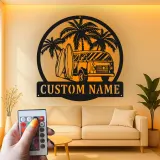 Custom Surf Van Led Light Metal Wall Art Personalized Beach Lover Gift Coastal Decor for Surf Enthusiasts