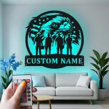 Custom Eagle & Soldier Metal Sign | Personalized LED Military Tribute | Veteran Wall Art for Home & Office