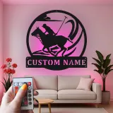 Insegna in metallo per giocatore di polo | Insegna LED personalizzata per equitazione | Regalo personalizzato per cavallerizzo | Decorazione per scuderia