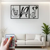 Cartel de nombre de oso de peluche personalizado | Arte mural de metal LED para guardería | Decoración de habitación de bebé personalizada | Regalo de recuerdo para recién nacidos