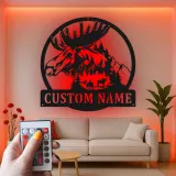 Letrero de metal personalizado con alce y LED | Arte mural personalizado de fauna salvaje | Decoración rústica para cabaña y refugio