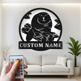 Personalisiertes LED-beleuchtetes Biber-Metallschild - Geschenk für Naturliebhaber, Hütten-Dekor