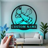 Cartel LED de micrófono personalizado | Decoración de estudio de grabación personalizada | Arte mural de músico y regalo para cantantes