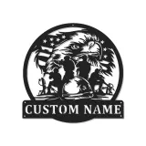 Décoration murale en métal personnalisée avec lumière LED hommage militaire, cadeau patriotique pour vétérans, décoration de bureau ou de salon